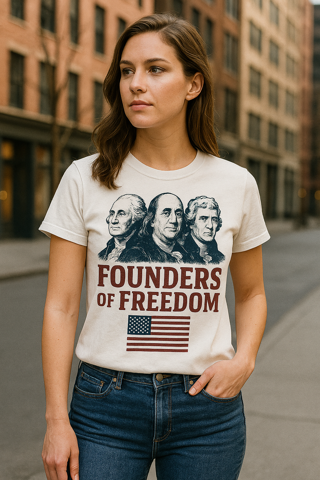 Founders of Freedom – Patriotic T-Shirt, 100% Cotton, Unisex