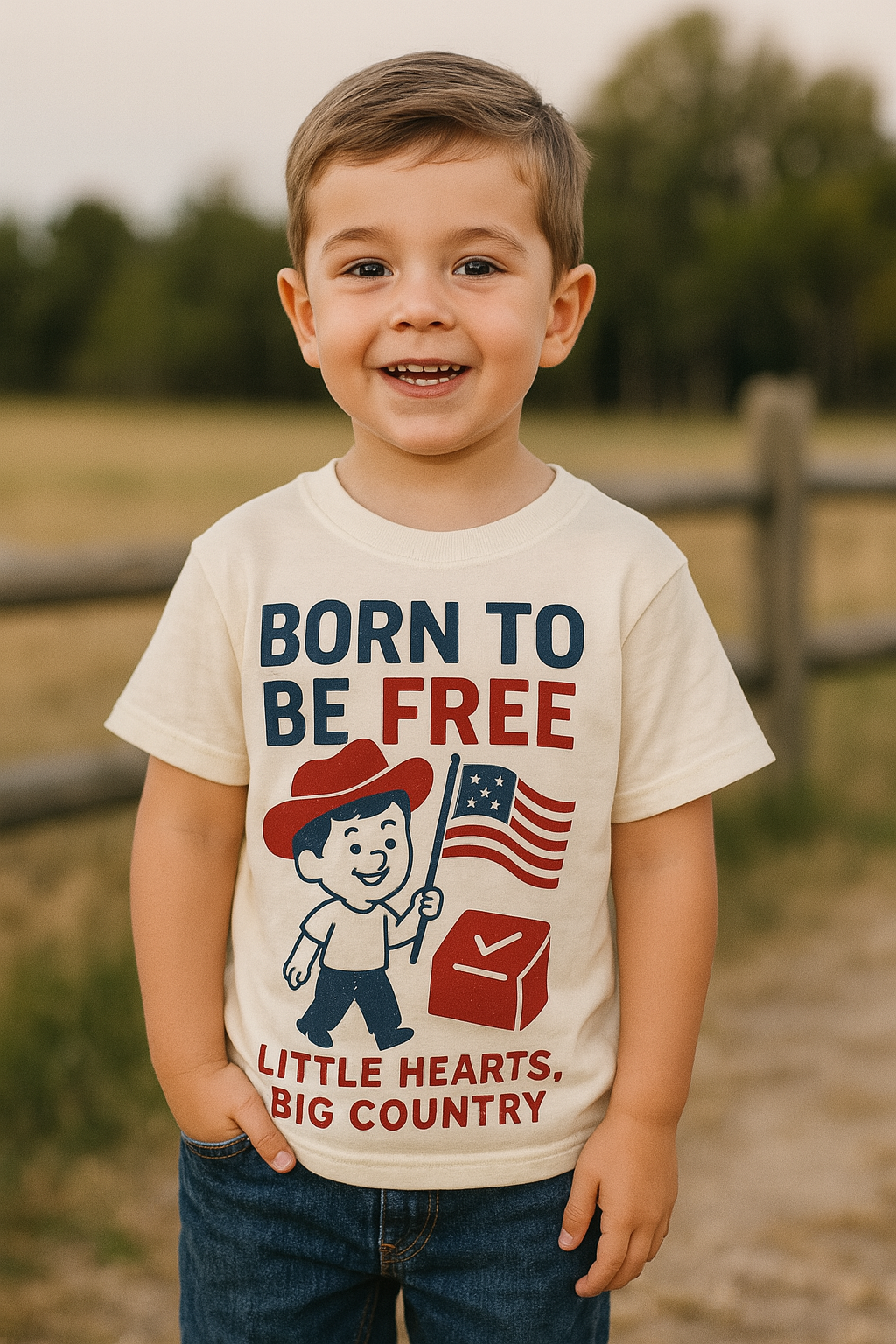 Born to Be Free – Patriotic T-Shirt, 100% Cotton, Unisex