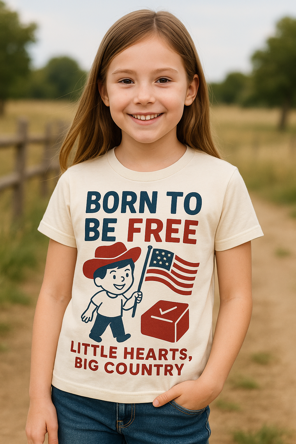 Born to Be Free – Patriotic T-Shirt, 100% Cotton, Unisex