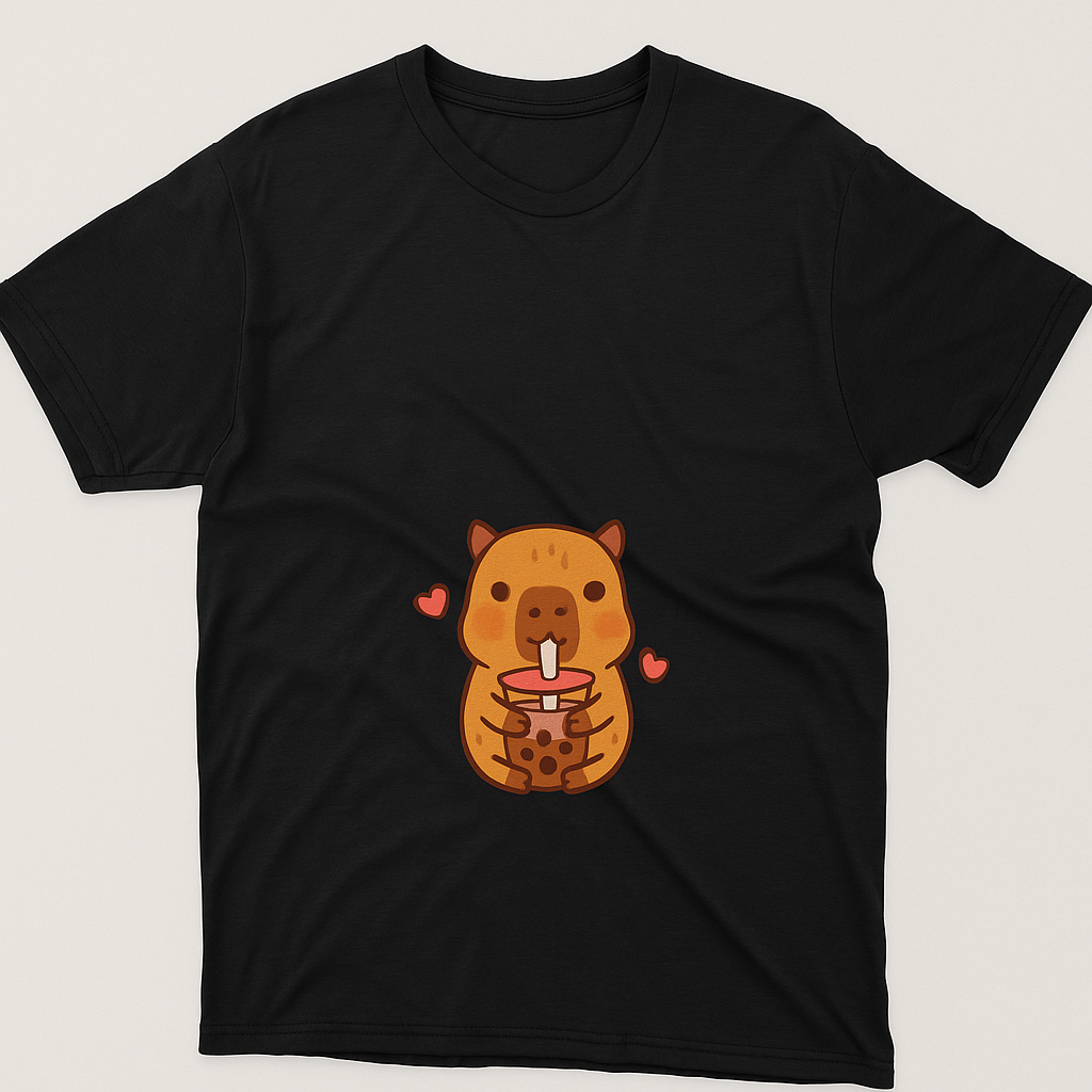 Unisex T-Shirt “Happy Capybara” – 100% Cotton, Made to Order