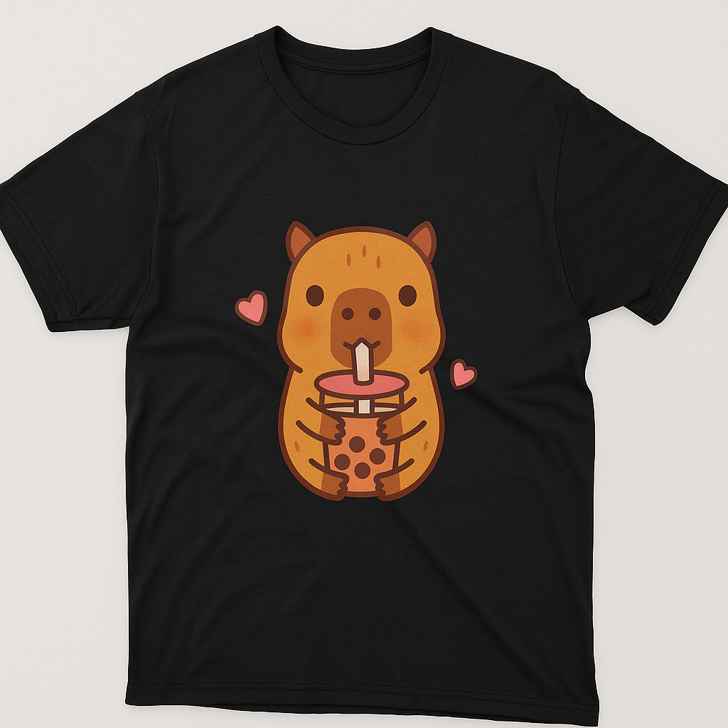 Unisex T-Shirt “Happy Capybara” – 100% Cotton, Made to Order