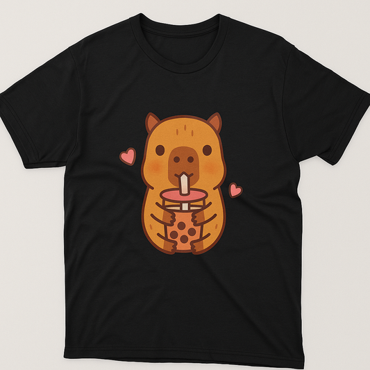 Unisex T-Shirt “Happy Capybara” – 100% Cotton, Made to Order