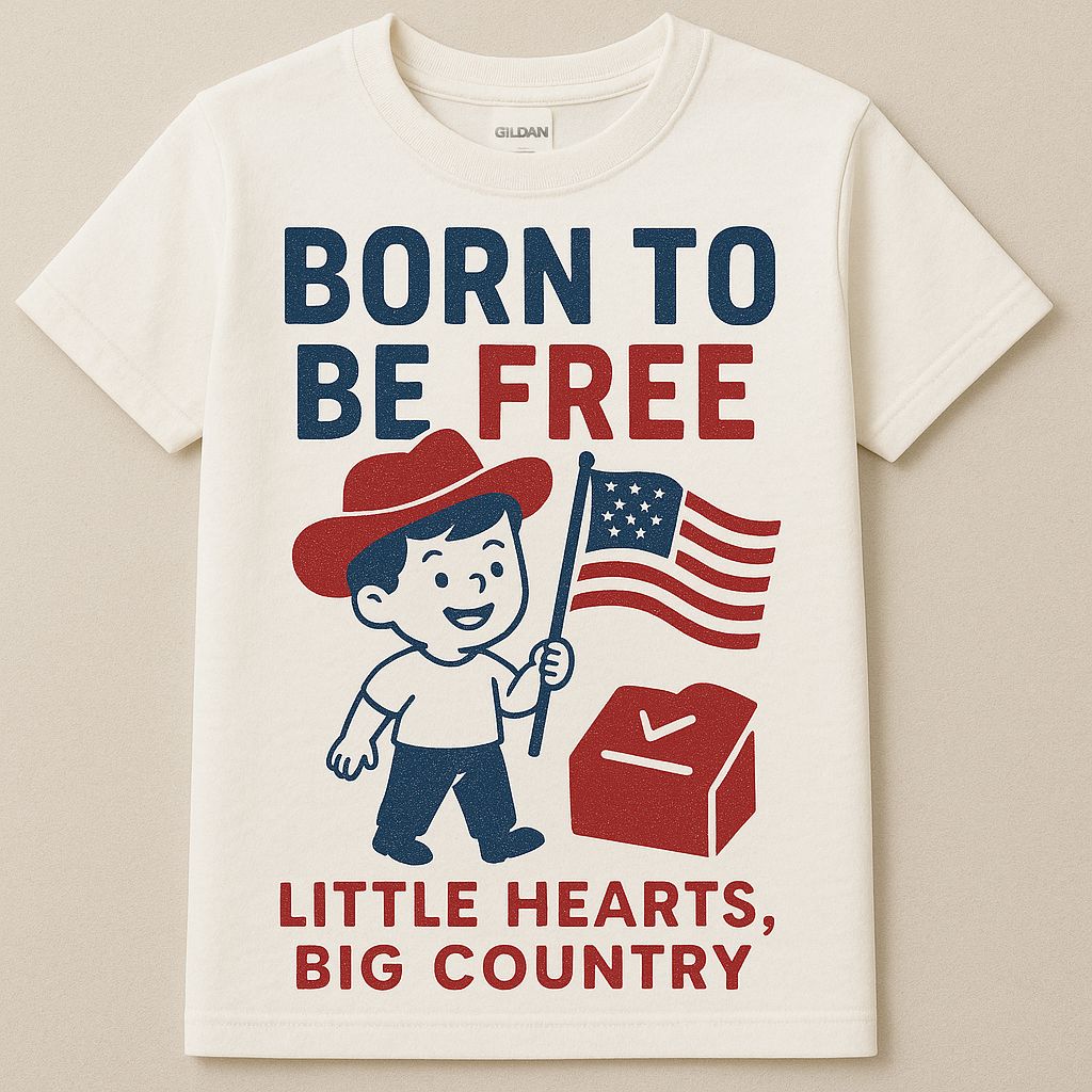 Born to Be Free – Patriotic T-Shirt, 100% Cotton, Unisex